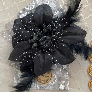 6x$15. Chic Black Feathered Hair Clip